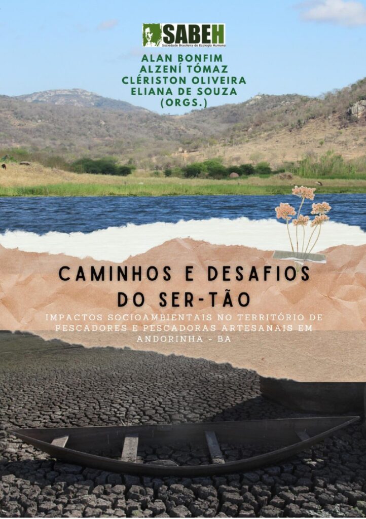 Capa de Livro: Caminhos e Desafios do Ser-Tão:  Impactos socioambientais no território de pescadores  e pescadoras artesanais em Andorinha - BA